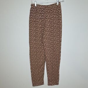 Joan Vass Brown Leopard Print Knitwear